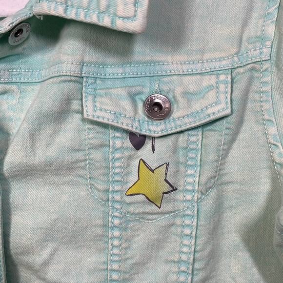 C&A Denim Jacket Mint Green Color Girls - Picture 3 of 11